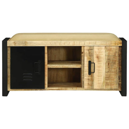 Bankschrank Braun 100 x 35 x 50 cm Massivholz Mango