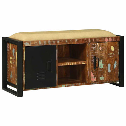 Bankschrank Mehrfarbig 100 x 35 x 50 cm Massivholz Altholz