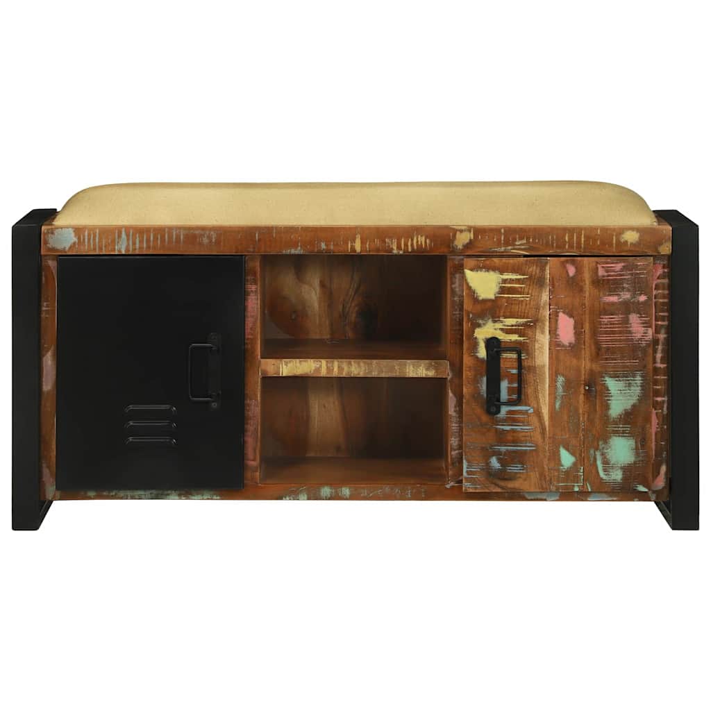 Bankschrank Mehrfarbig 100 x 35 x 50 cm Massivholz Altholz