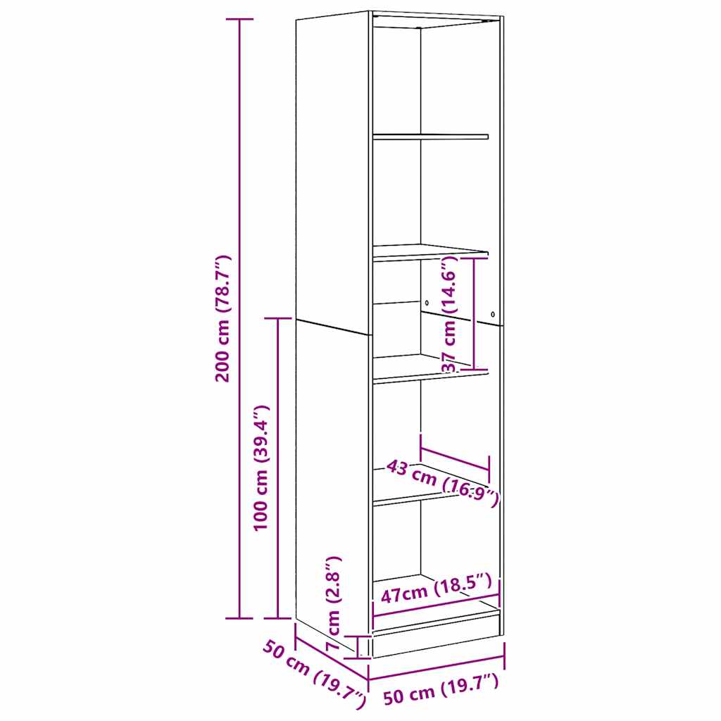 Kleiderschrank Artisan-Eiche 50x50x200 cm Holzwerkstoff