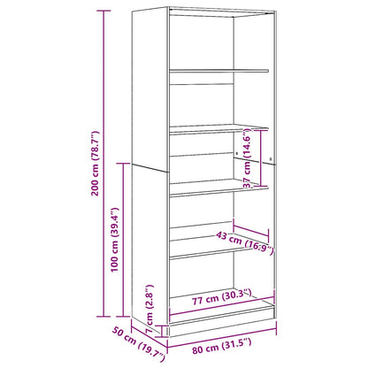 Kleiderschrank Artisan-Eiche 80x50x200 cm Holzwerkstoff