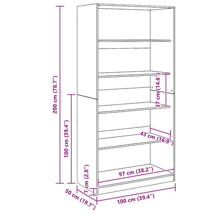 Kleiderschrank Artisan-Eiche 100x50x200 cm Holzwerkstoff