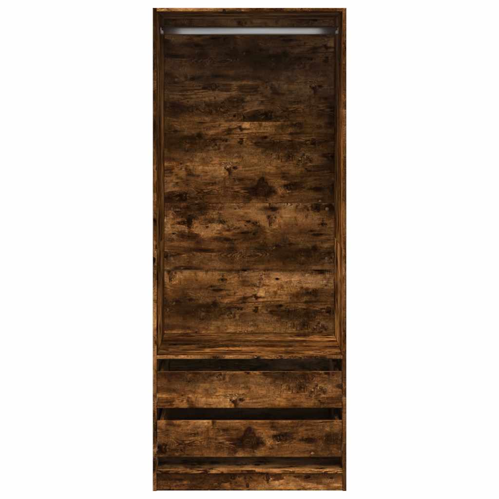 Kleiderschrank Räuchereiche 80x50x200 cm Holzwerkstoffs