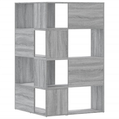 Eck-Bücherregal 4 Etagen Grau Sonoma 85x85x140 cm Holzwerkstoff