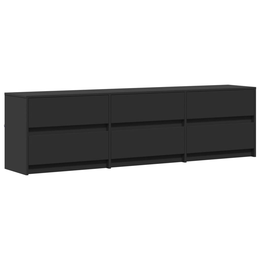 TV-Schrank mit LED-Beleuchtung Schwarz 180x34x50 cm