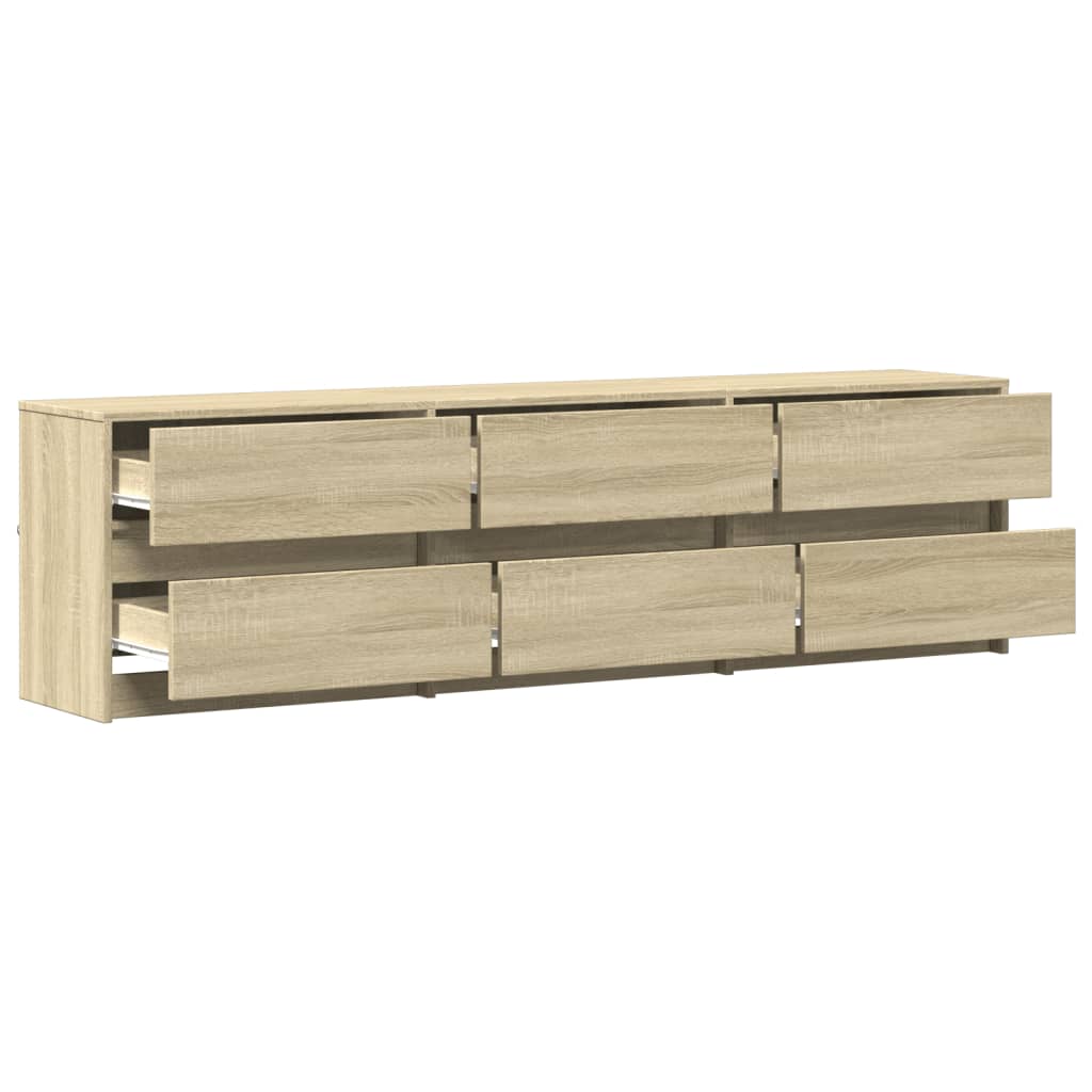 TV-Schrank mit LED-Beleuchtung Sonoma-Eiche 180x34x50 cm