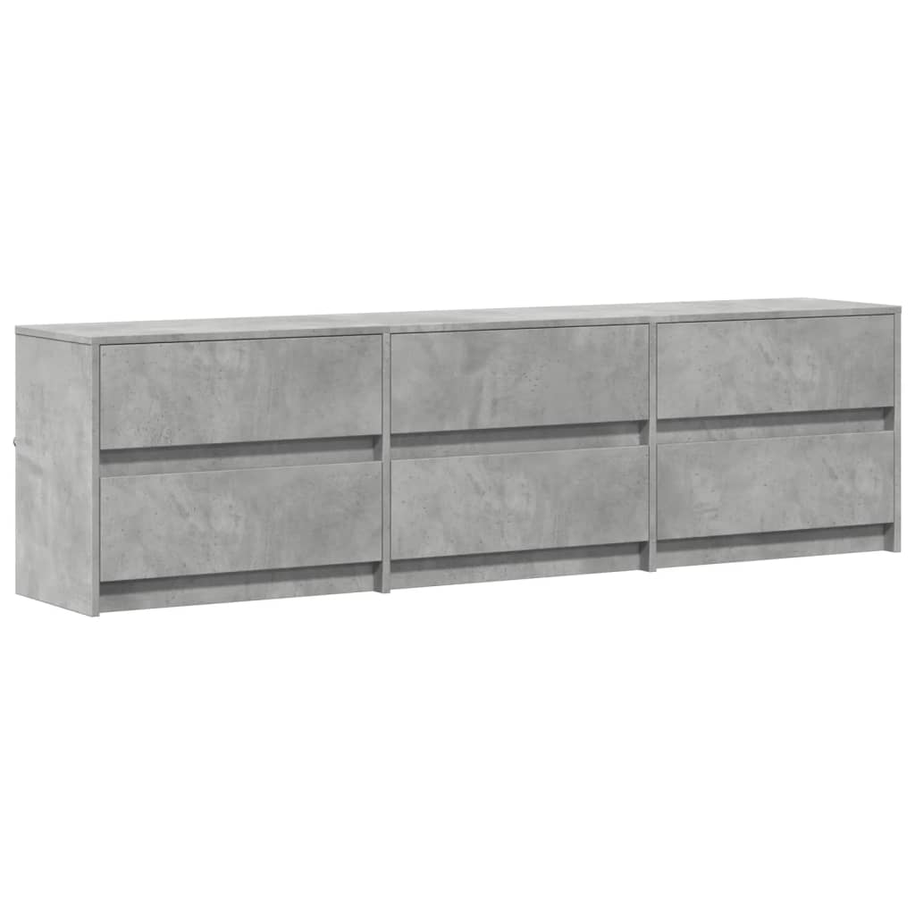 TV-Schrank mit LED-Beleuchtung Betongrau 180x34x50 cm