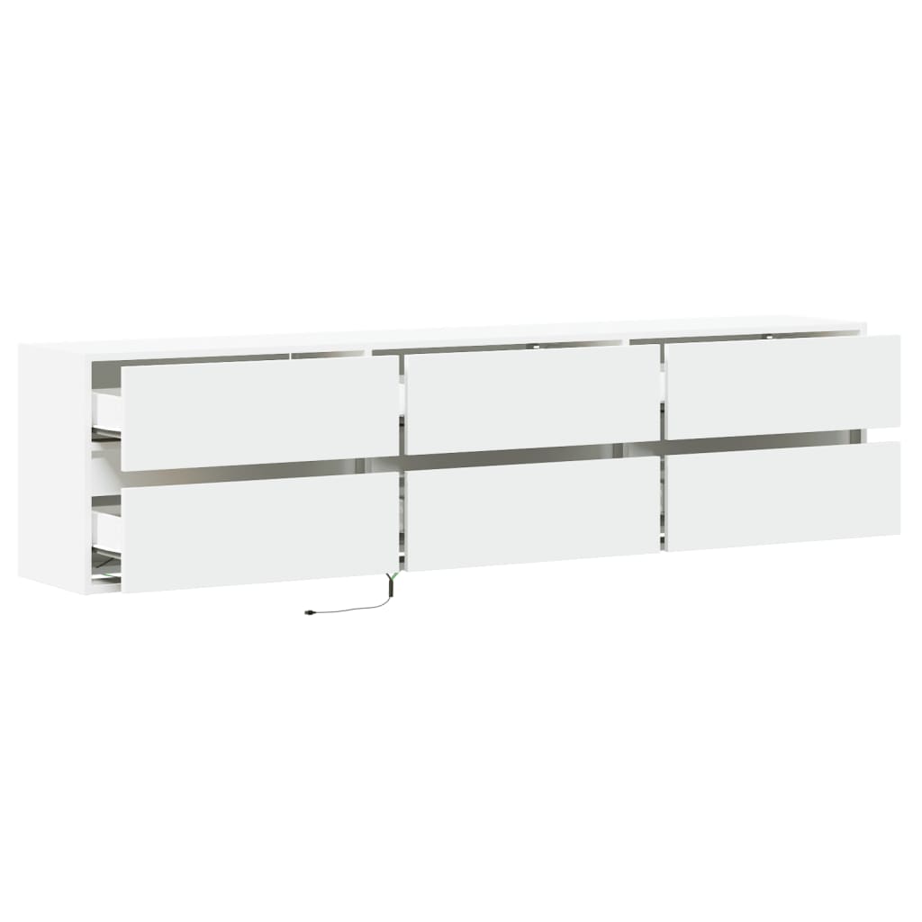 TV-Wandschrank mit LED Weiß 180x31x45 cm