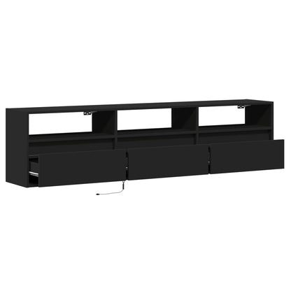 TV-Wandschrank mit LED Schwarz 180x31x45 cm