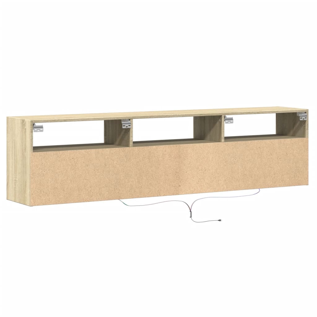 TV-Wandschrank mit LED Sonoma-Eiche 180x31x45 cm