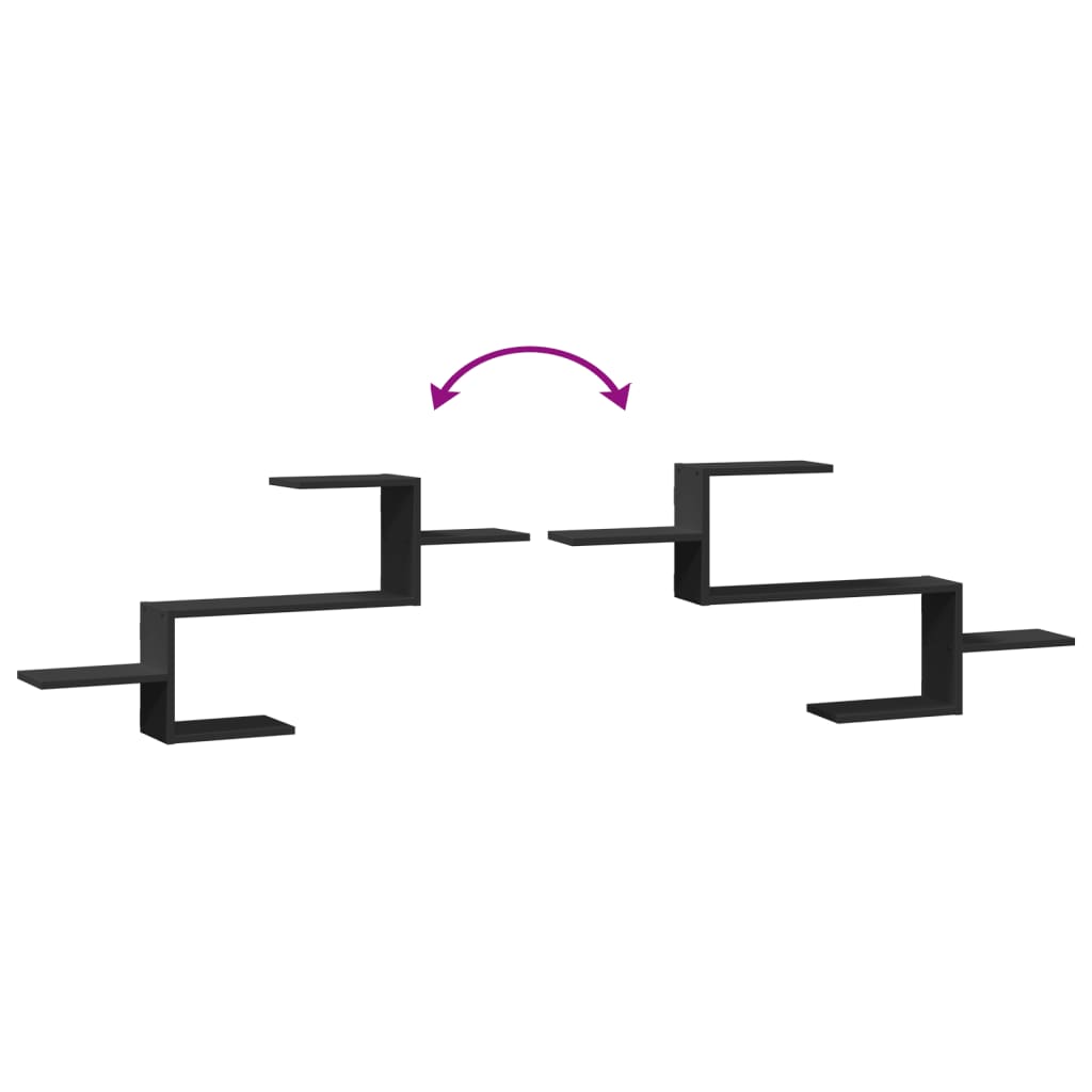 Wandregal Schwarz 104x15x49 cm Holzwerkstoff