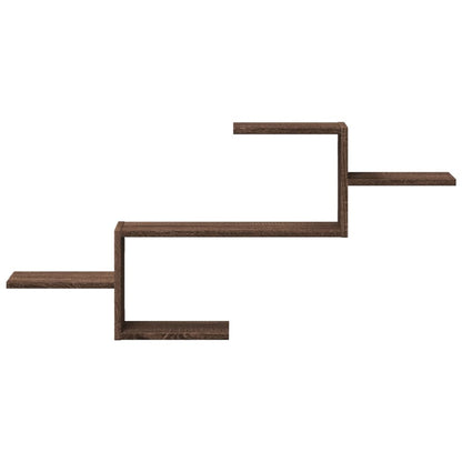 Wandregal Braun Eichen-Optik 104x15x49 cm Holzwerkstoff