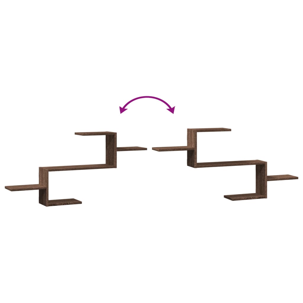 Wandregal Braun Eichen-Optik 104x15x49 cm Holzwerkstoff