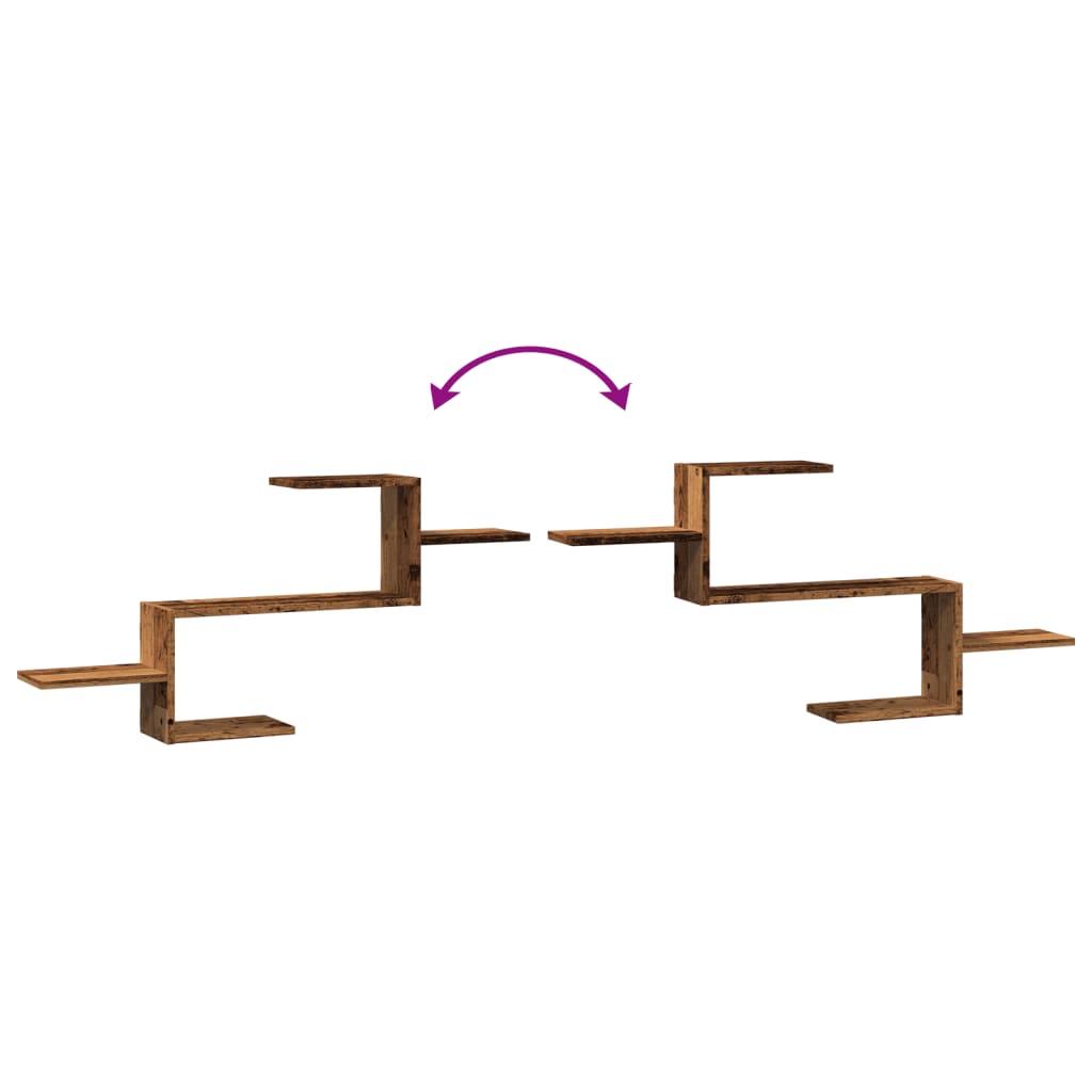 Wandregal Altholz-Optik 104x15x49 cm Holzwerkstoff