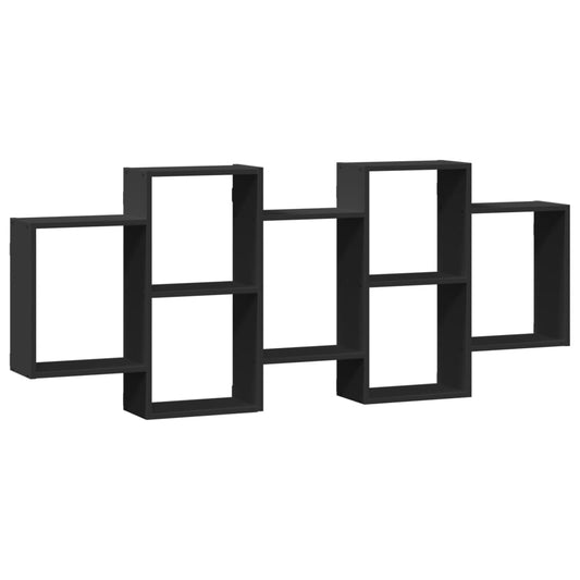 Wandregal Schwarz 159x18x65 cm Holzwerkstoff
