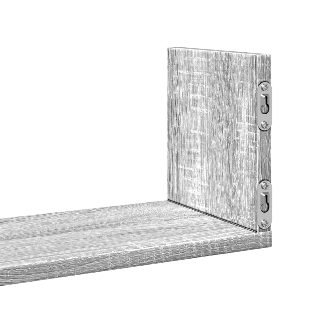 Wandregale 3 Stk. Grau Sonoma 58x18x18 cm Holzwerkstoff