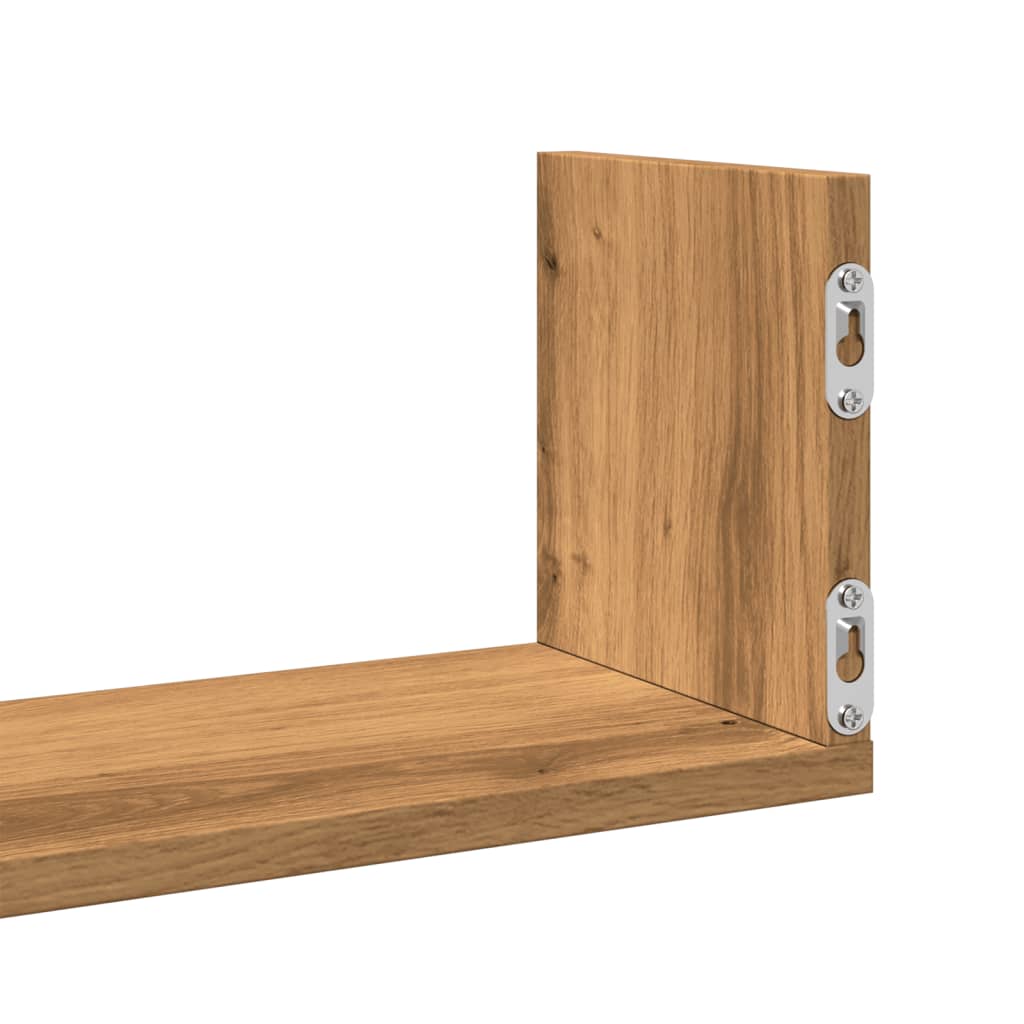 Wandregale 3 Stk. Artisan-Eiche 58x18x18 cm Holzwerkstoff