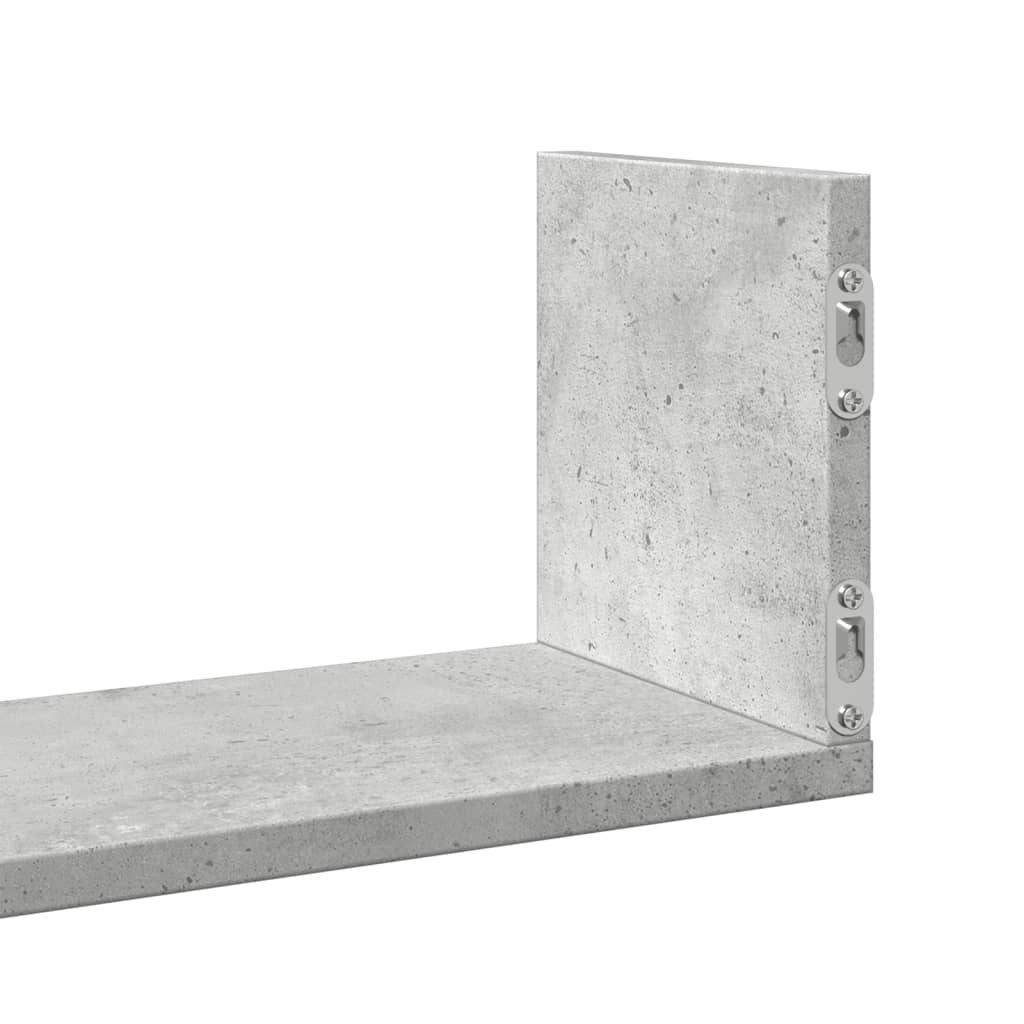 Wandregale 3 Stk. Betongrau 80x18x18 cm Holzwerkstoff