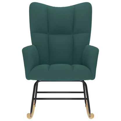 Schaukelstuhl Dunkelgrün Stoff