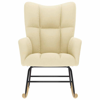 Schaukelstuhl Creme Stoff