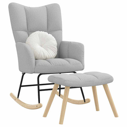 Schaukelstuhl mit Fußhocker Wolkengrauer Stoff