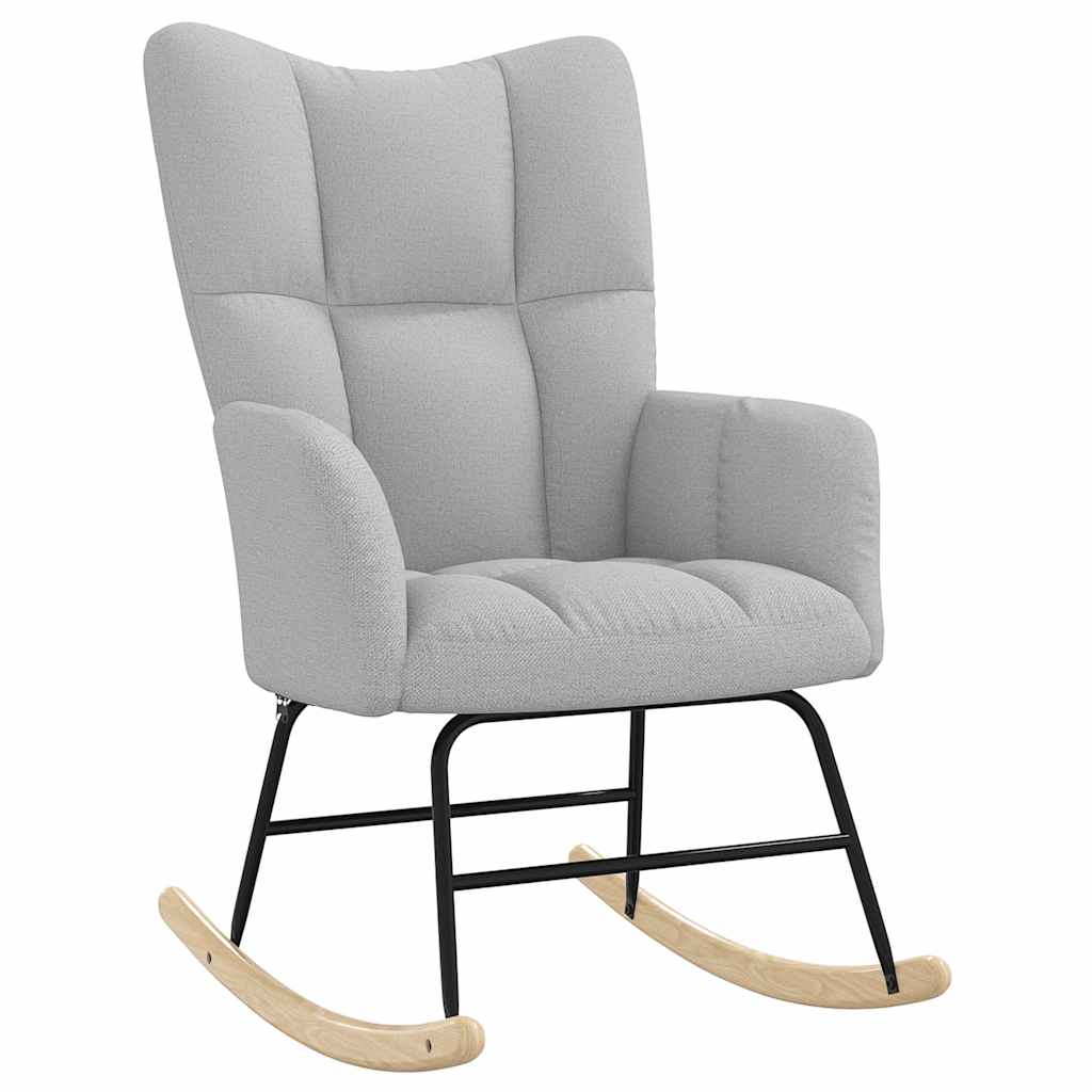 Schaukelstuhl mit Fußhocker Wolkengrauer Stoff
