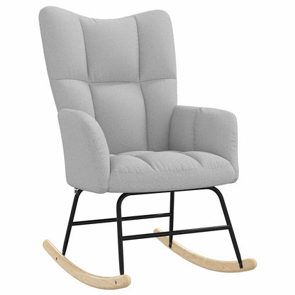 Schaukelstuhl mit Fußhocker Wolkengrauer Stoff
