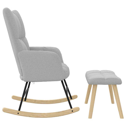 Schaukelstuhl mit Fußhocker Wolkengrauer Stoff
