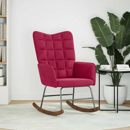 Schaukelstuhl Weinrot Samt