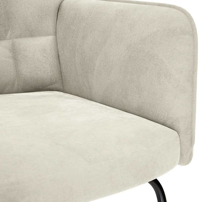 Schaukelstuhl mit Hocker Creme Samt