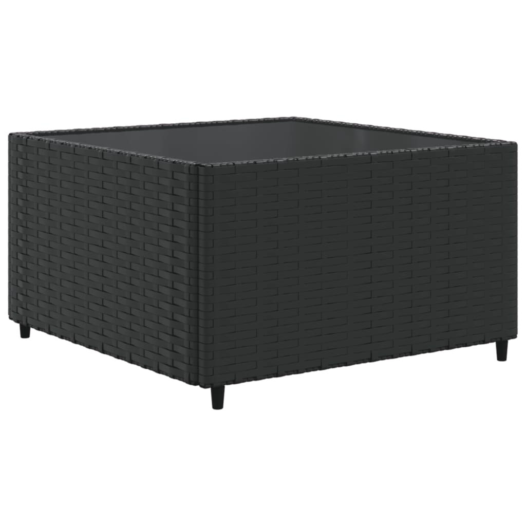 7-tlg. Garten-Lounge-Set mit Kissen Schwarz Poly Rattan