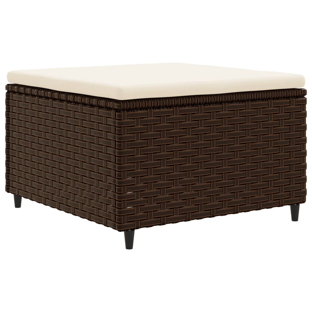 6-tlg. Garten-Lounge-Set mit Kissen Braun Poly Rattan