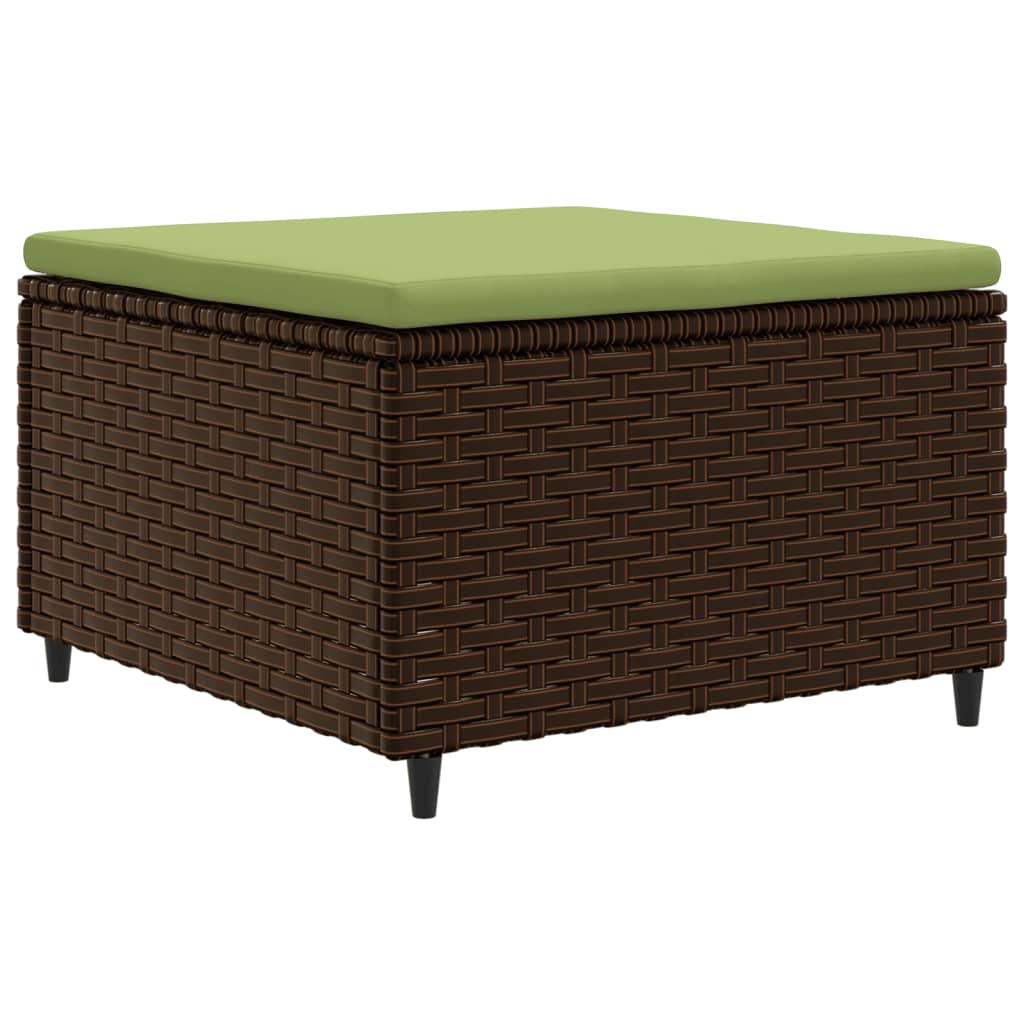 7-tlg. Garten-Lounge-Set mit Kissen Braun Poly Rattan