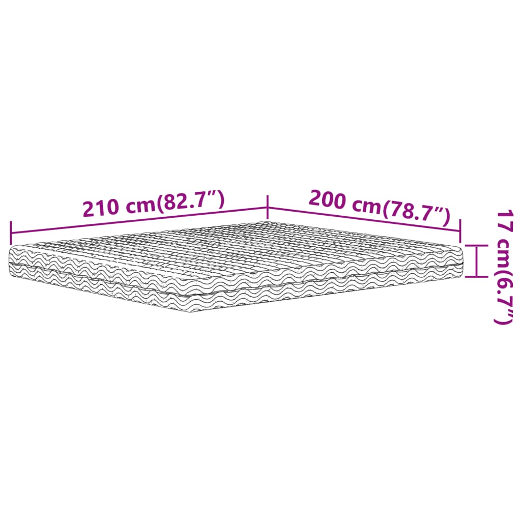 Schaumstoffmatratze Weiß 200x210 cm Härtegrad H2 H3