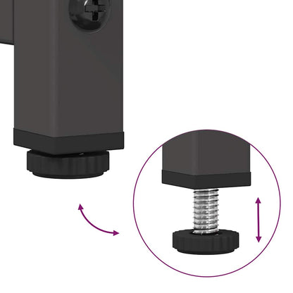 Nachttisch Schwarz 36x39x60,5 cm Kaltgewalzter Stahl