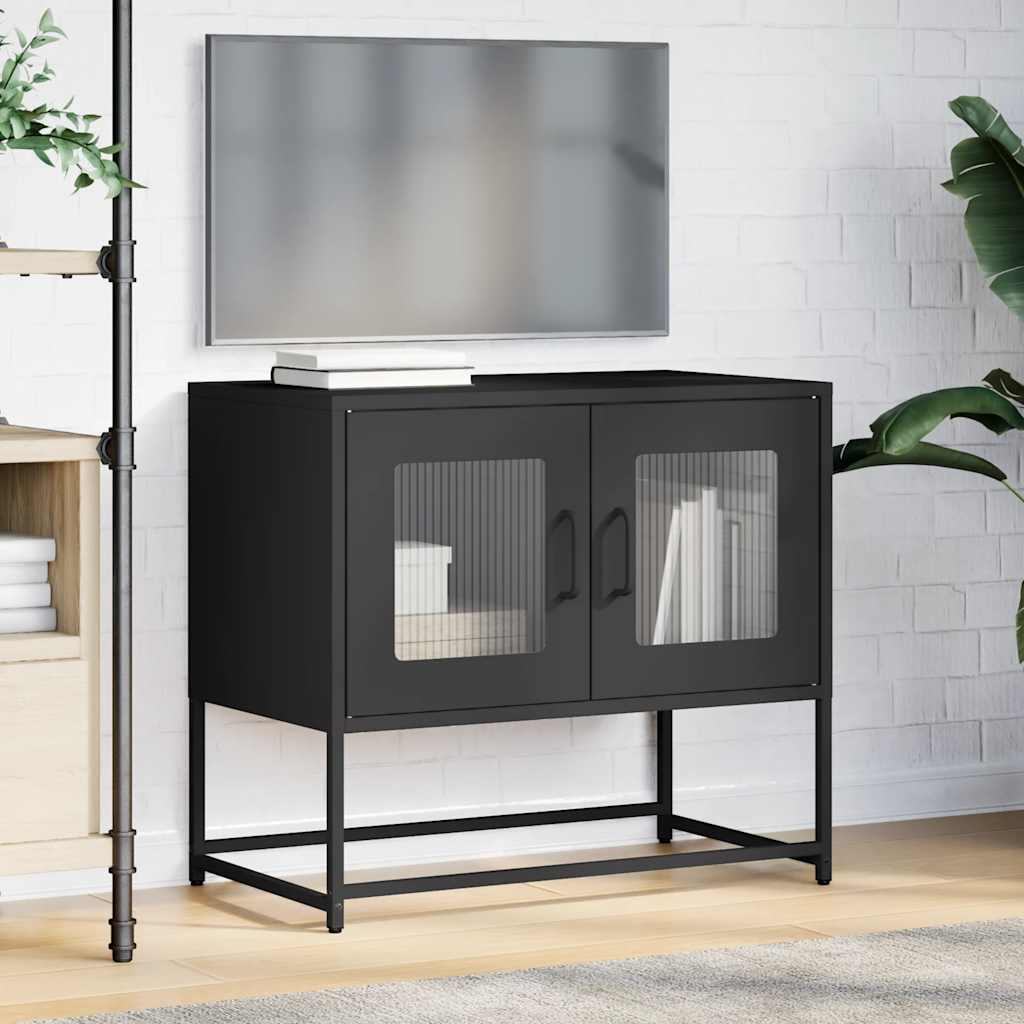TV-Schrank Schwarz 68x39x60,5 cm Kaltgewalzter Stahl