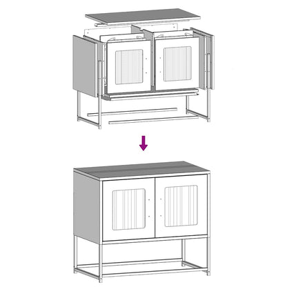 TV-Schrank Schwarz 68x39x60,5 cm Kaltgewalzter Stahl