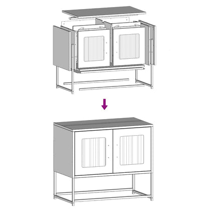 TV-Schrank Weiß 68x39x60,5 cm Kaltgewalzter Stahl