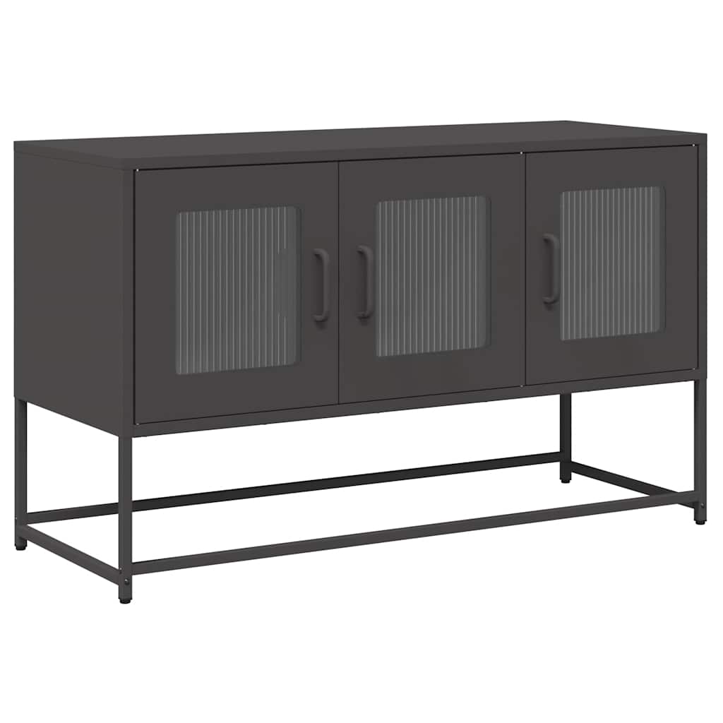 TV-Schrank Schwarz 100,5x39x60,5 cm Kaltgewalzter Stahl