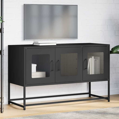 TV-Schrank Schwarz 100,5x39x60,5 cm Kaltgewalzter Stahl