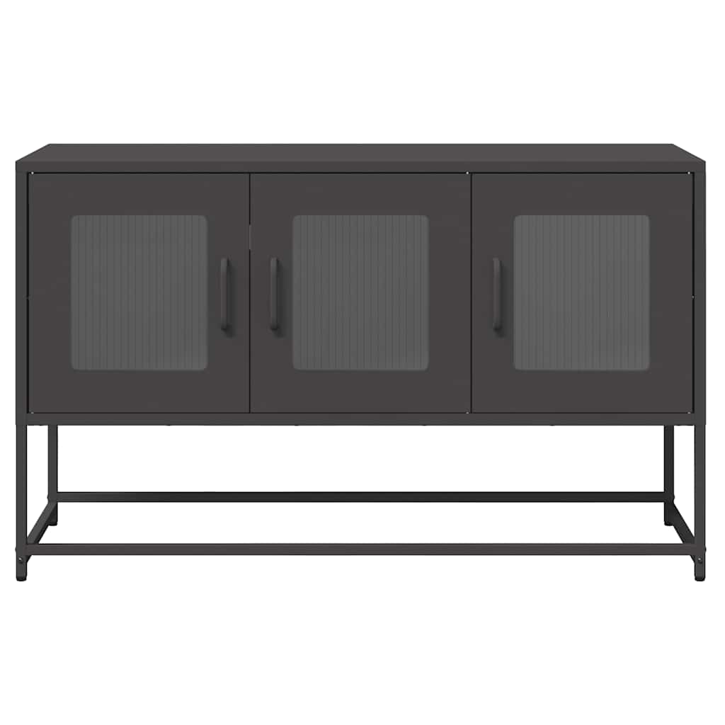 TV-Schrank Schwarz 100,5x39x60,5 cm Kaltgewalzter Stahl
