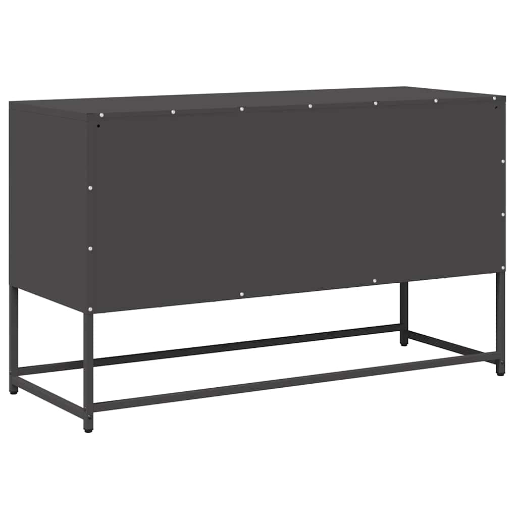 TV-Schrank Schwarz 100,5x39x60,5 cm Kaltgewalzter Stahl