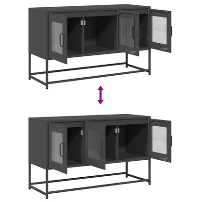 TV-Schrank Schwarz 100,5x39x60,5 cm Kaltgewalzter Stahl