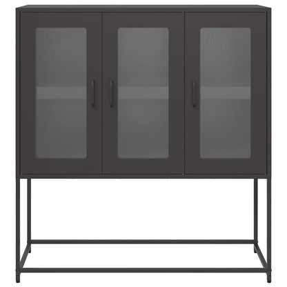 Sideboard Schwarz 100,5x39x107 cm Kaltgewalzter Stahl