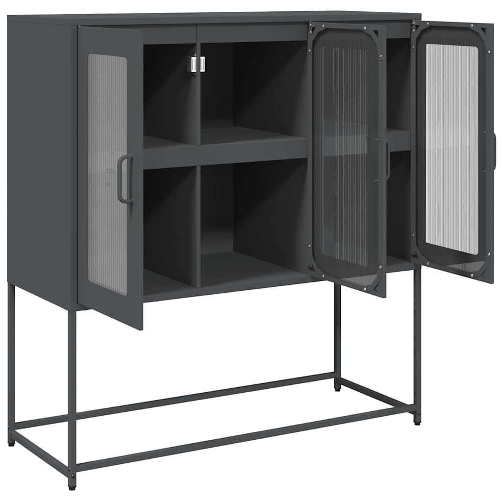 Sideboard Anthrazit 100,5x39x107 cm Kaltgewalzter Stahl