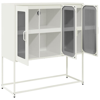 Sideboard Weiß 100,5x39x107 cm Kaltgewalzter Stahl