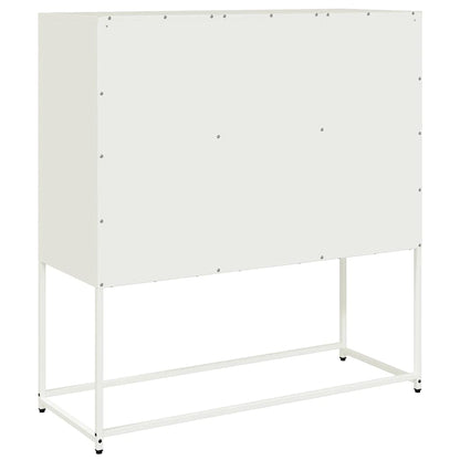 Sideboard Weiß 100,5x39x107 cm Kaltgewalzter Stahl