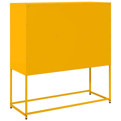 Sideboard Senfgelb 100,5x39x107 cm Kaltgewalzter Stahl