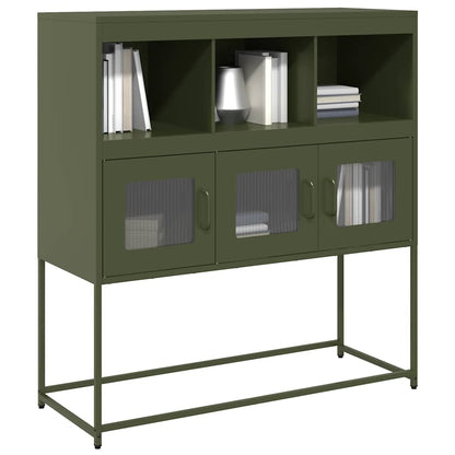 Sideboard Olivgrün 100,5x39x107 cm Kaltgewalzter Stahl