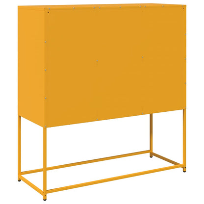 Sideboard Senfgelb 100,5x39x107 cm Kaltgewalzter Stahl